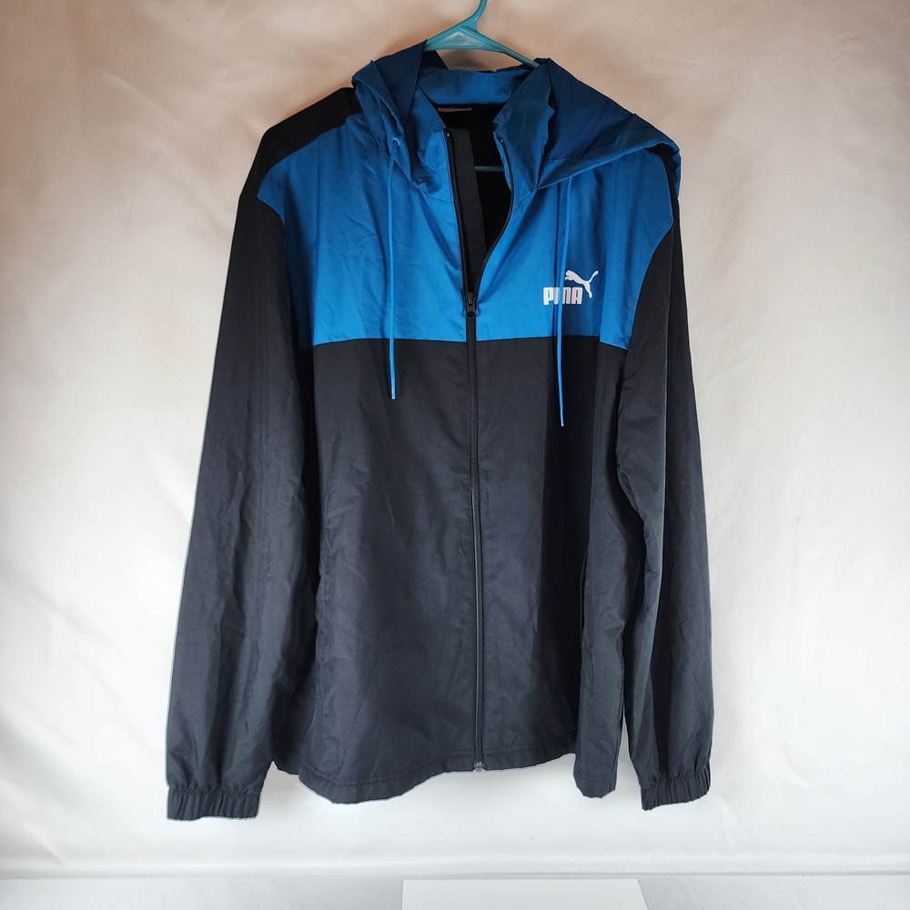 Puma Men's Black and Blue Windbreaker